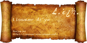 Lissauer Éva névjegykártya